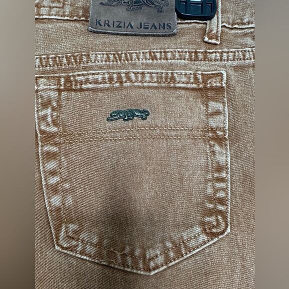 Krizia Jeans Flared Brown with Leopard Print Size 28 - Picture 9 of 14